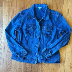 Christopher & Banks Blue Stretch Jean Jacket